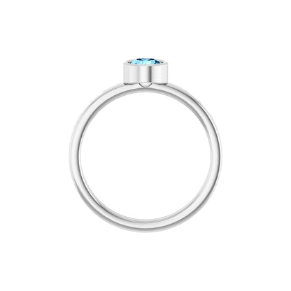 5 mm Natural Aquamarine Ring