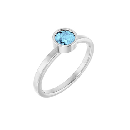 5 mm Natural Aquamarine Ring