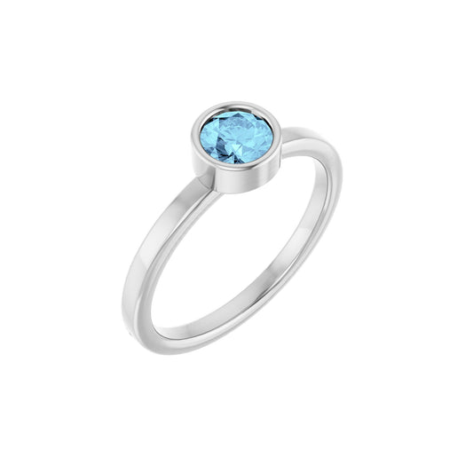5 mm Natural Aquamarine Ring