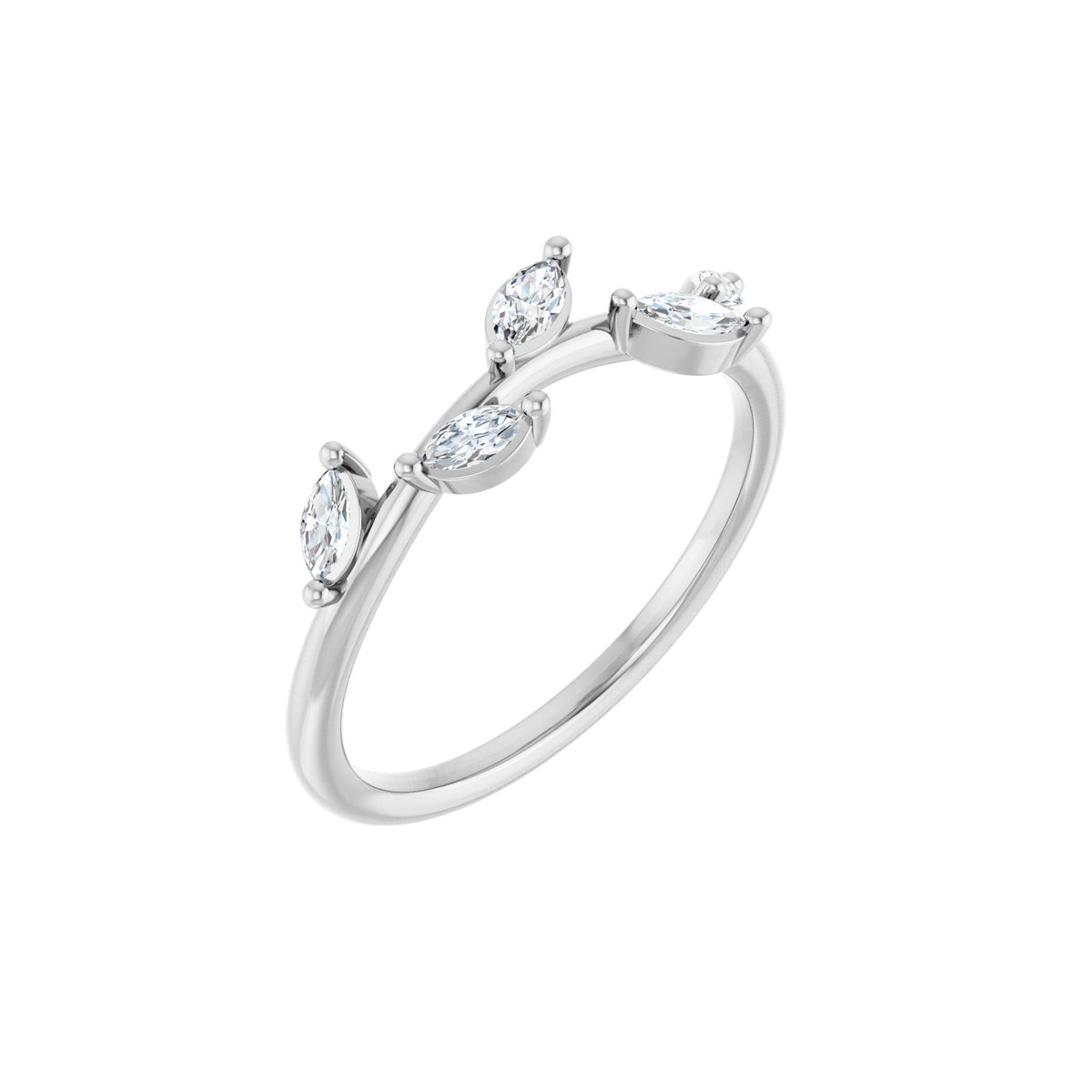 1/4 CTW Natural Diamond Leaf Ring
