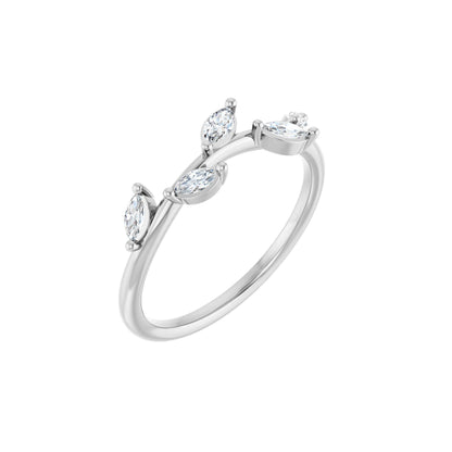 1/4 CTW Natural Diamond Leaf Ring