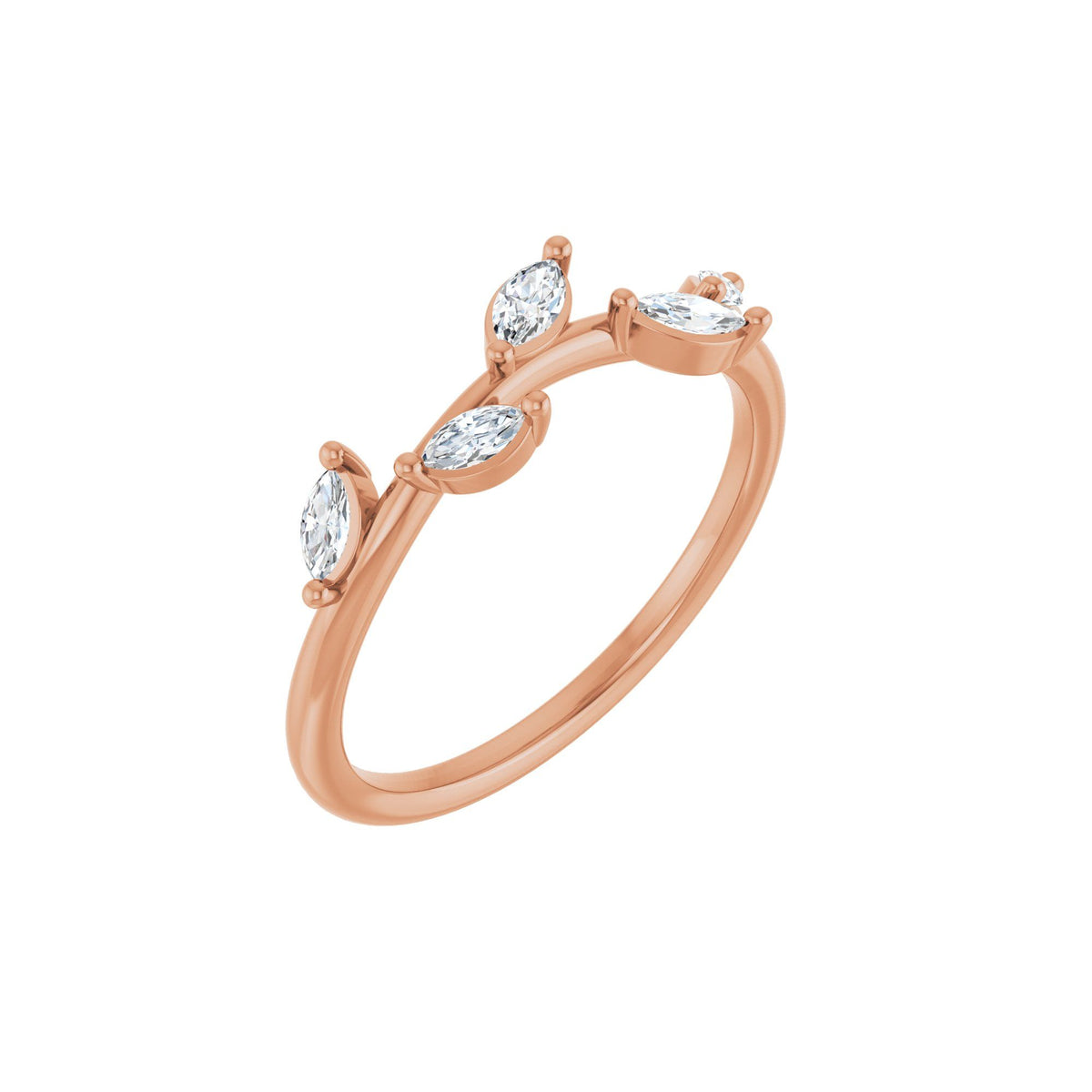 1/4 CTW Natural Diamond Leaf Ring