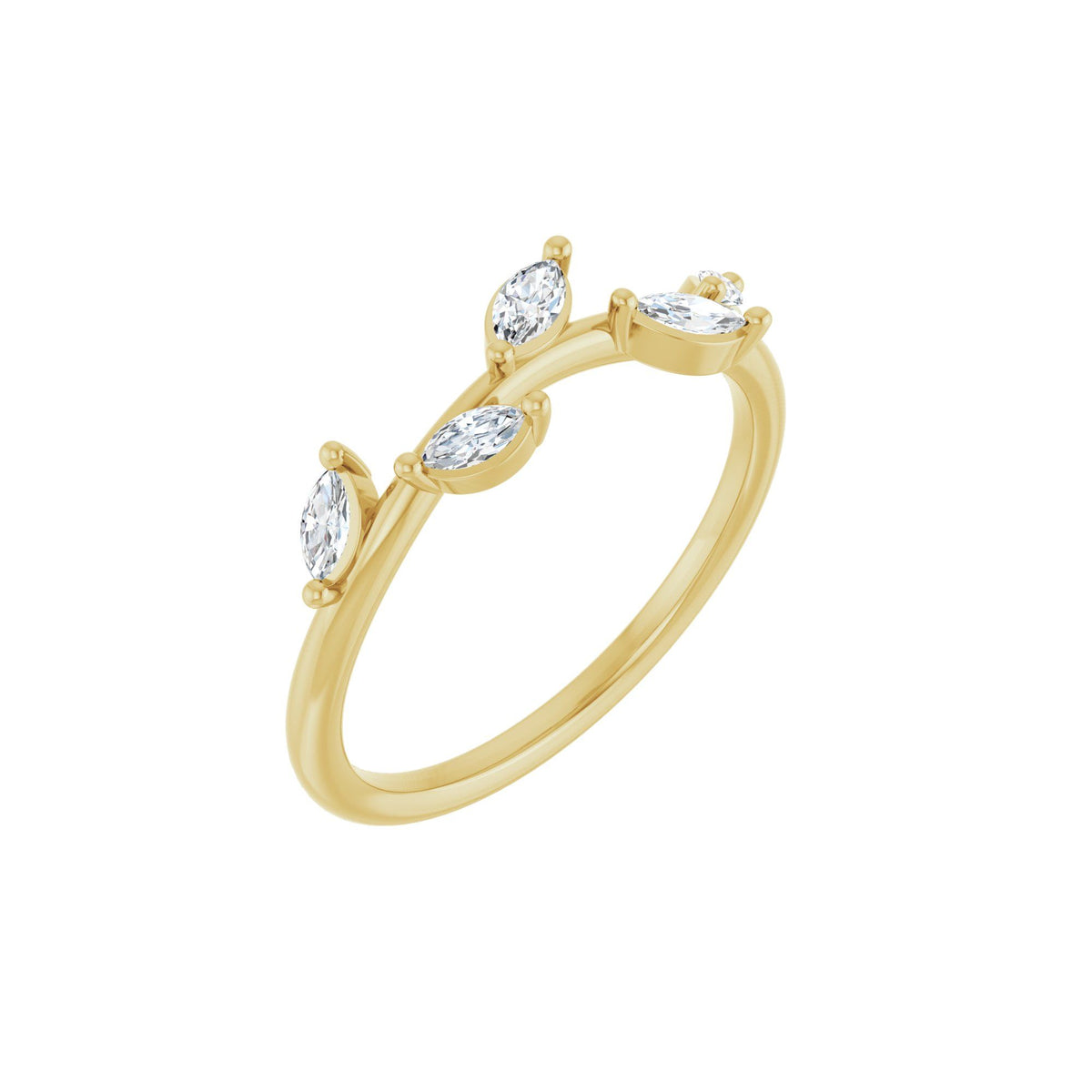 1/4 CTW Natural Diamond Leaf Ring