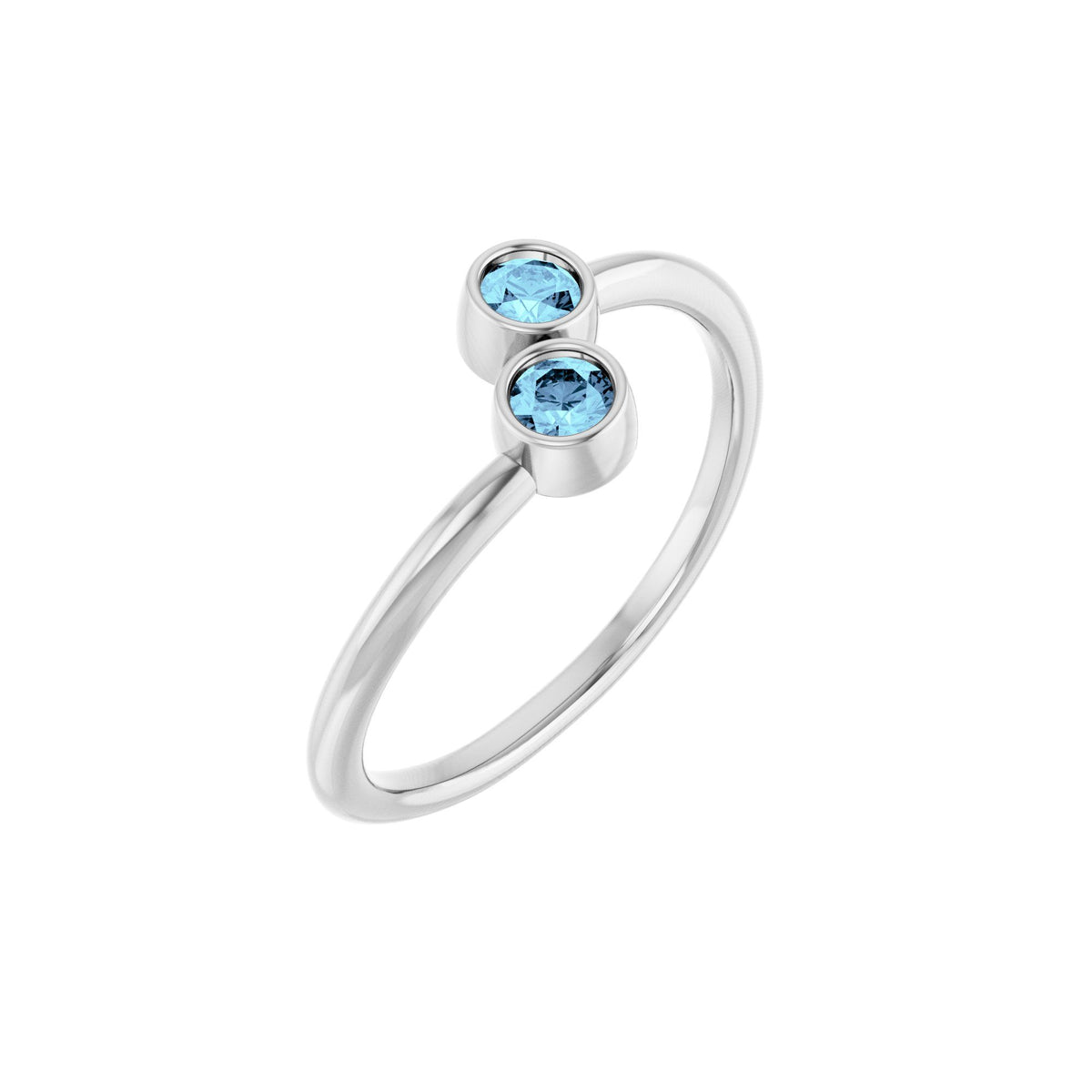 Natural Aquamarine Two-Stone Ring