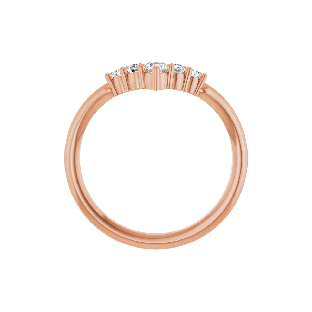 1/4 CTW Natural Diamond Graduated V Ring