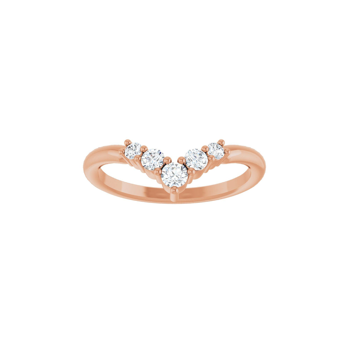 1/4 CTW Natural Diamond Graduated V Ring