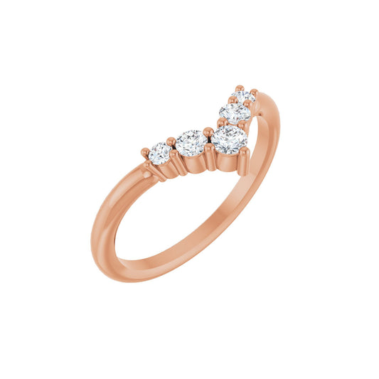 1/4 CTW Natural Diamond Graduated V Ring