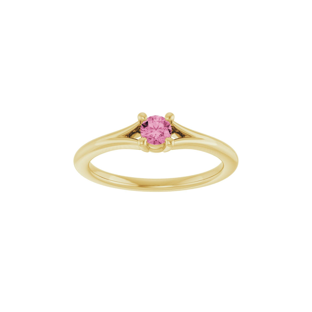 Natural Pink Tourmaline Youth Solitaire Ring