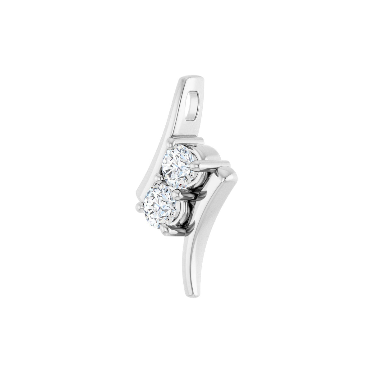 Natural Diamond Two-Stone Freeform Pendant