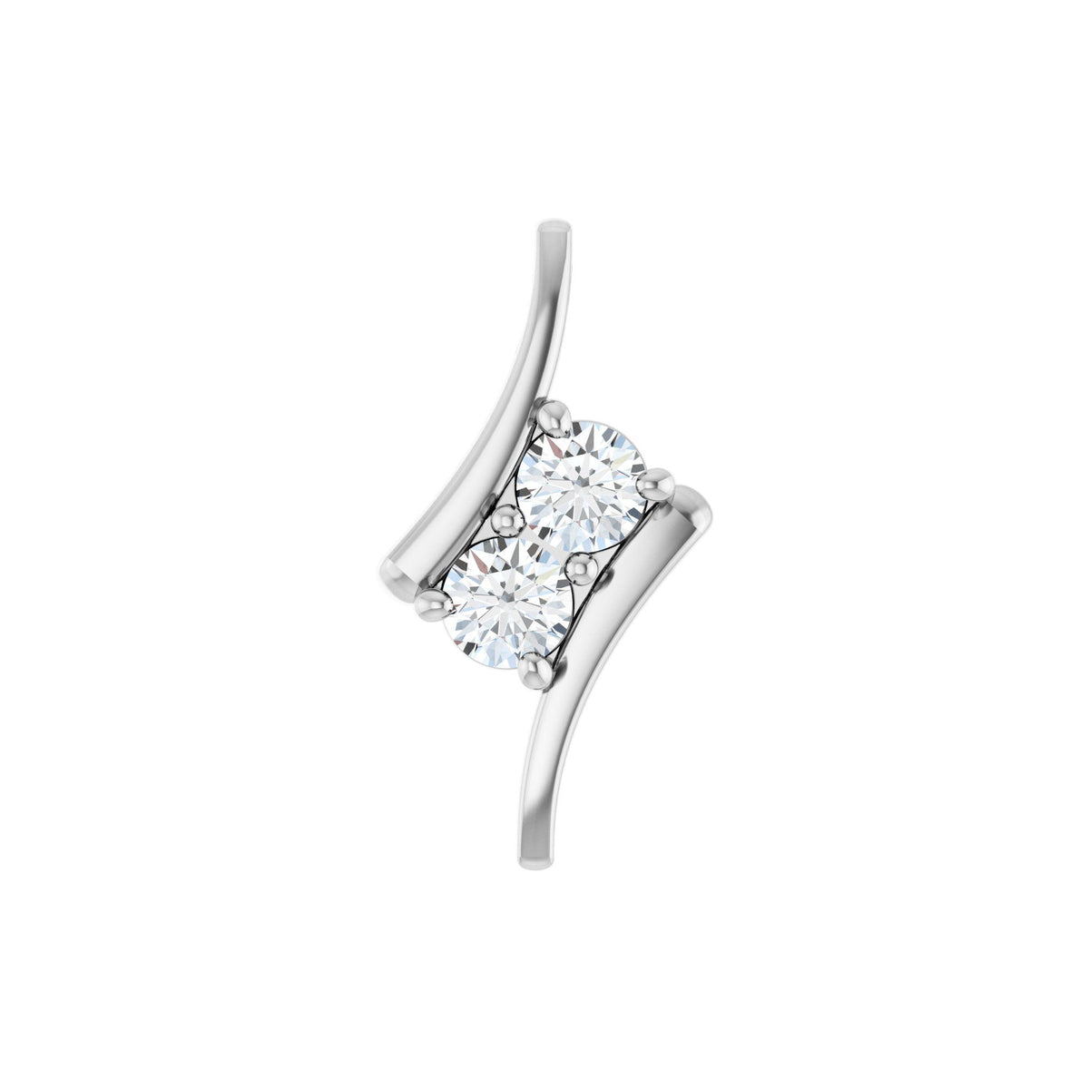 Natural Diamond Two-Stone Freeform Pendant