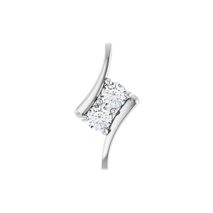 Natural Diamond Two-Stone Freeform Pendant