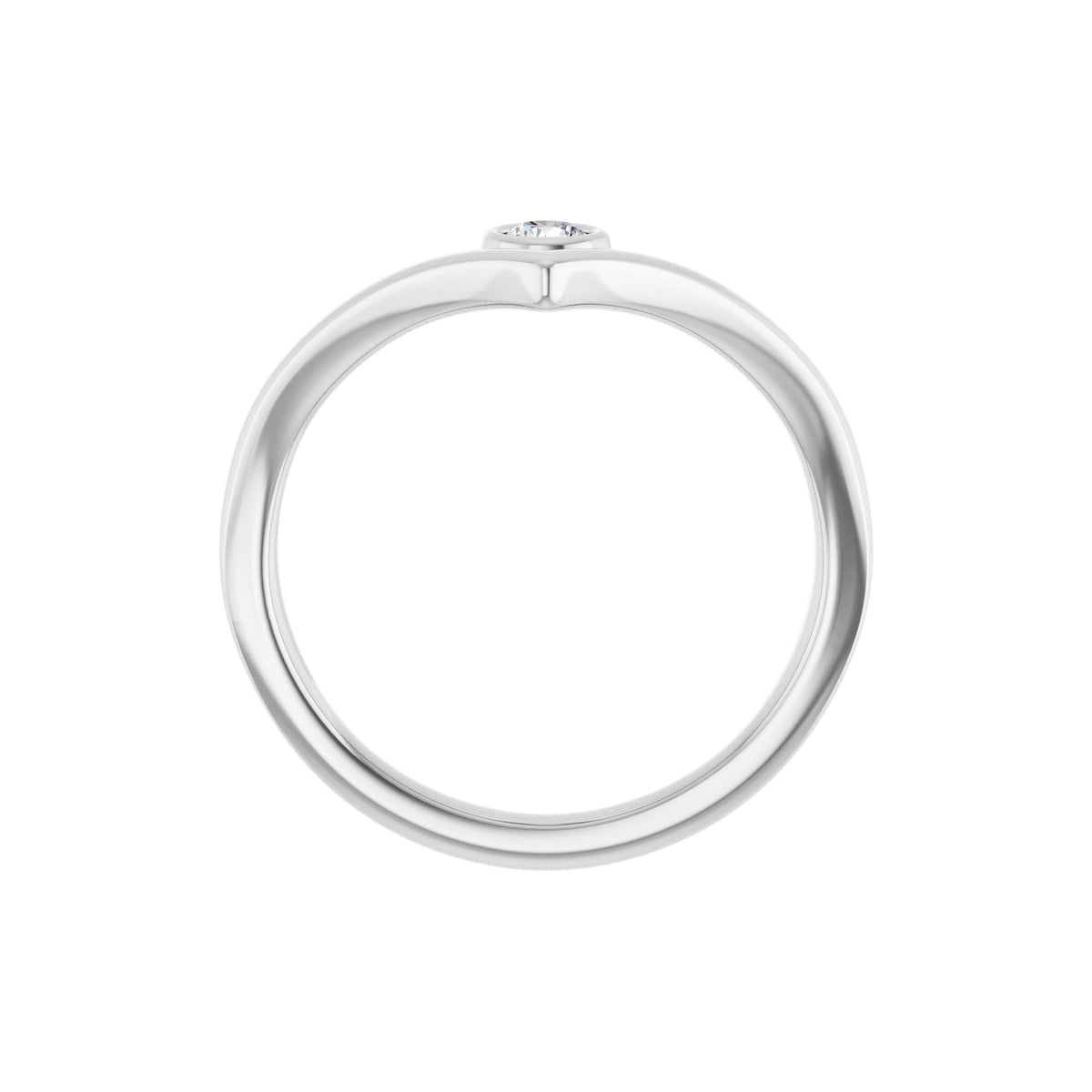 1/10 CTW Natural Diamond Bezel-Set V Ring