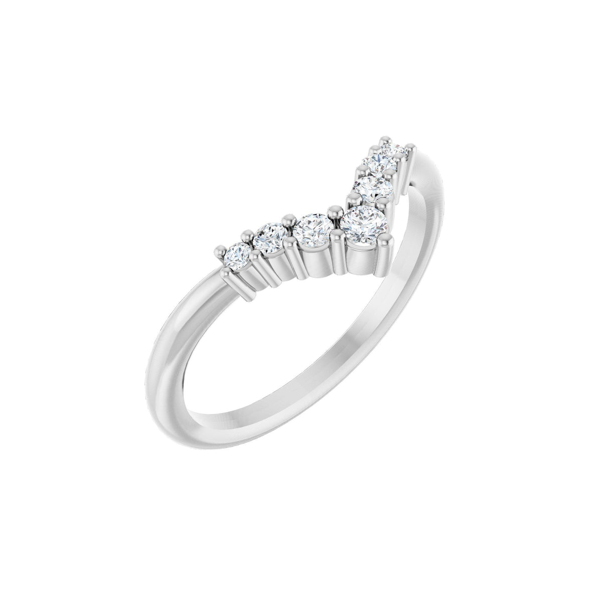 1/6 CTW Natural Diamond Graduated V Ring