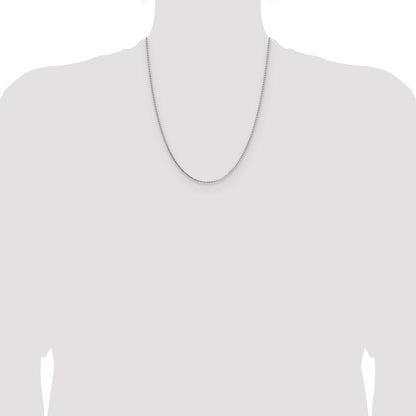 1.10mm Box Chain - White Gold
