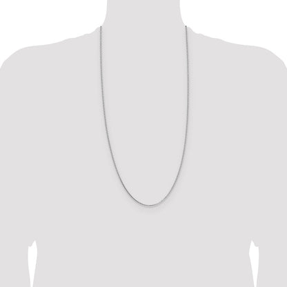 1.10mm Box Chain - White Gold