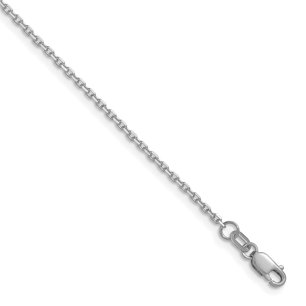 1.5mm D/C Square Cable Chain - White Gold