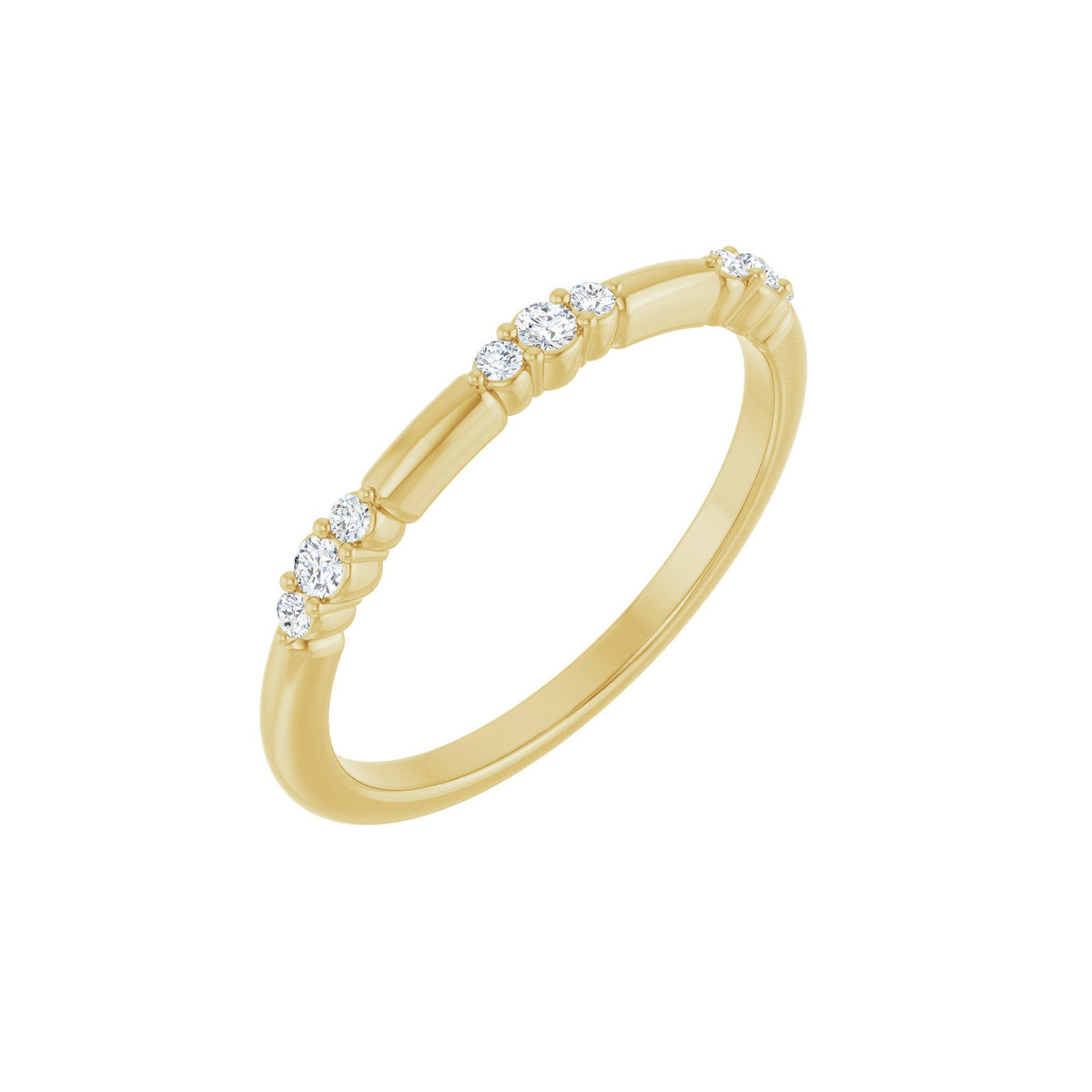 1/8 CTW Natural Diamond Stackable Ring - 14K Gold & Platinum