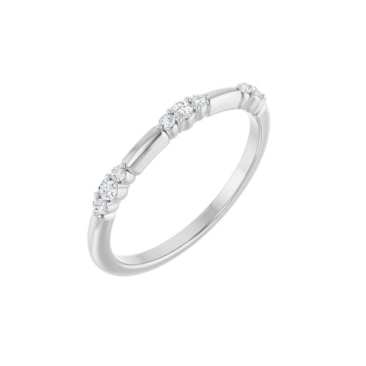 1/8 CTW Natural Diamond Stackable Ring - 14K Gold & Platinum