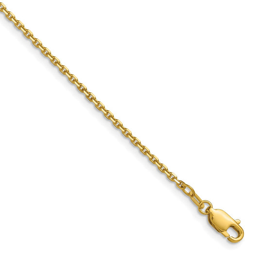 1.65mm D/C Square Cable Chain - Yellow Gold