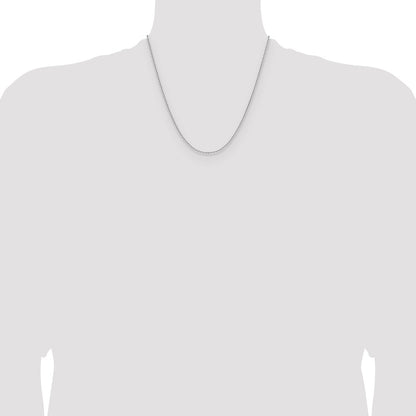 1.65mm D/C Square Cable Chain - White Gold