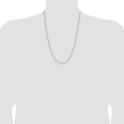 1.65mm D/C Square Cable Chain - White Gold