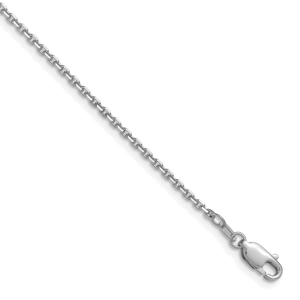 1.65mm D/C Square Cable Chain - White Gold