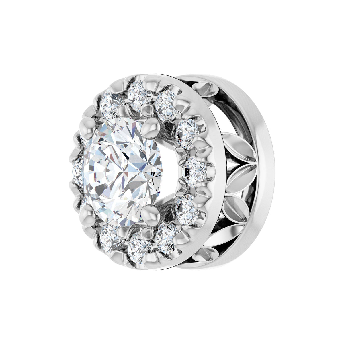 Natural Diamond Halo-Style Pendant
