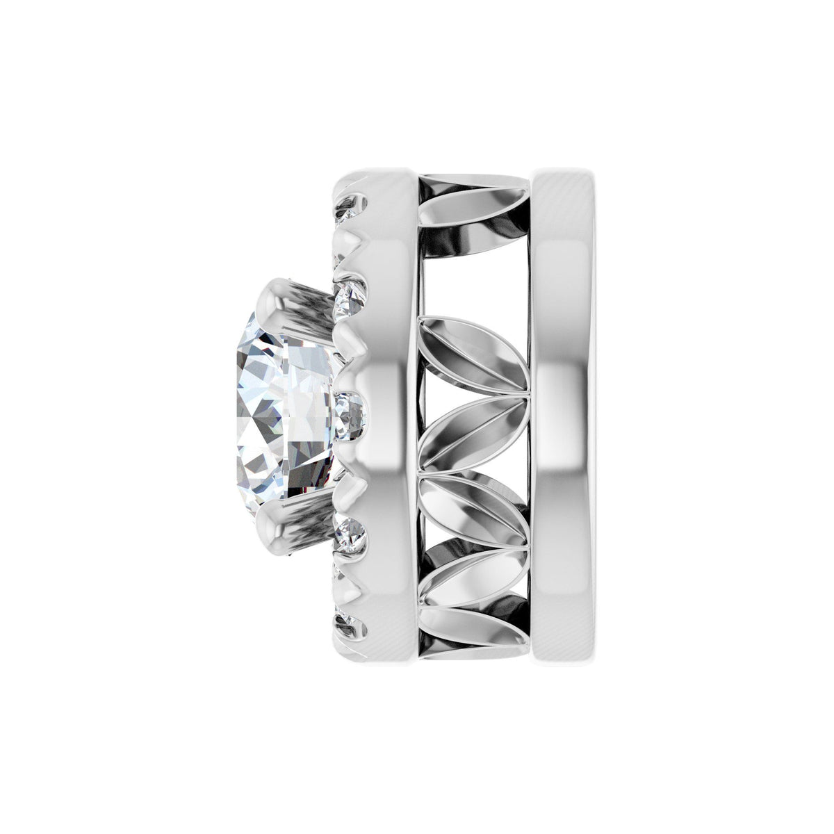 Natural Diamond Halo-Style Pendant