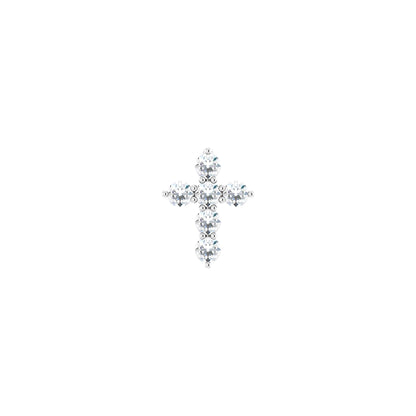 Natural Diamond Accented Cross Necklace or Pendant - Platinum