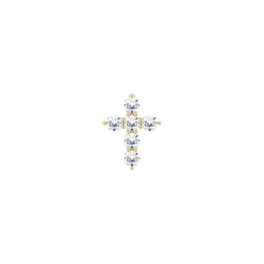 Natural Diamond Accented Cross Necklace or Pendant - 14K Yellow Gold