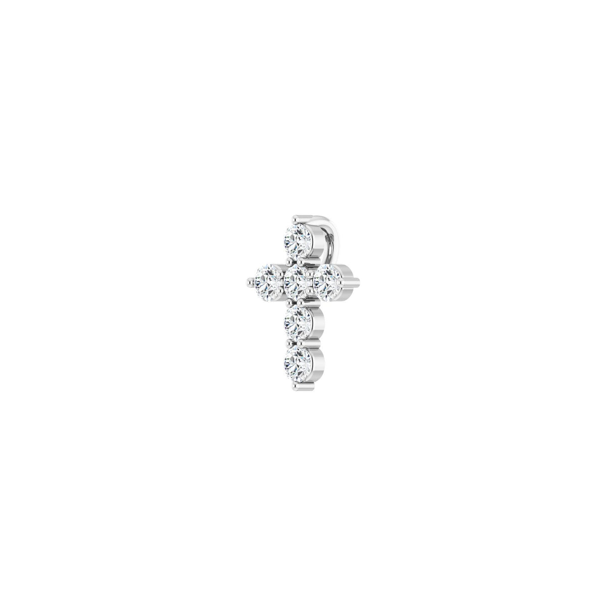 Natural Diamond Accented Cross Necklace or Pendant - Platinum