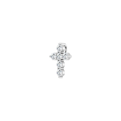 Natural Diamond Accented Cross Necklace or Pendant - Platinum
