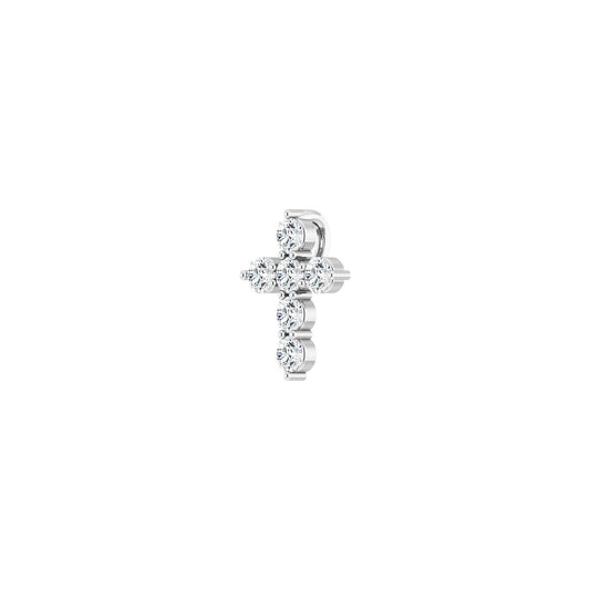 Natural Diamond Accented Cross Necklace or Pendant - Platinum