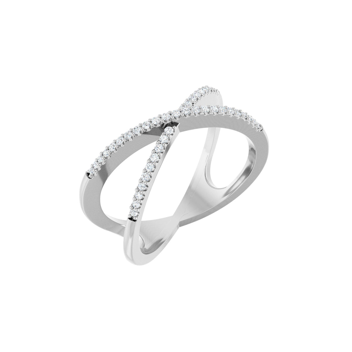1/6 CTW Natural Diamond Criss-Cross Ring