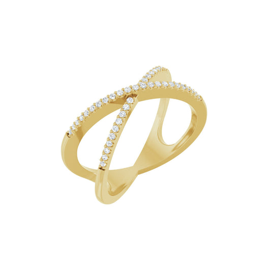 1/6 CTW Natural Diamond Criss-Cross Ring