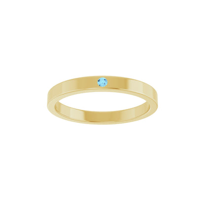Natural Aquamarine Family Stackable Ring