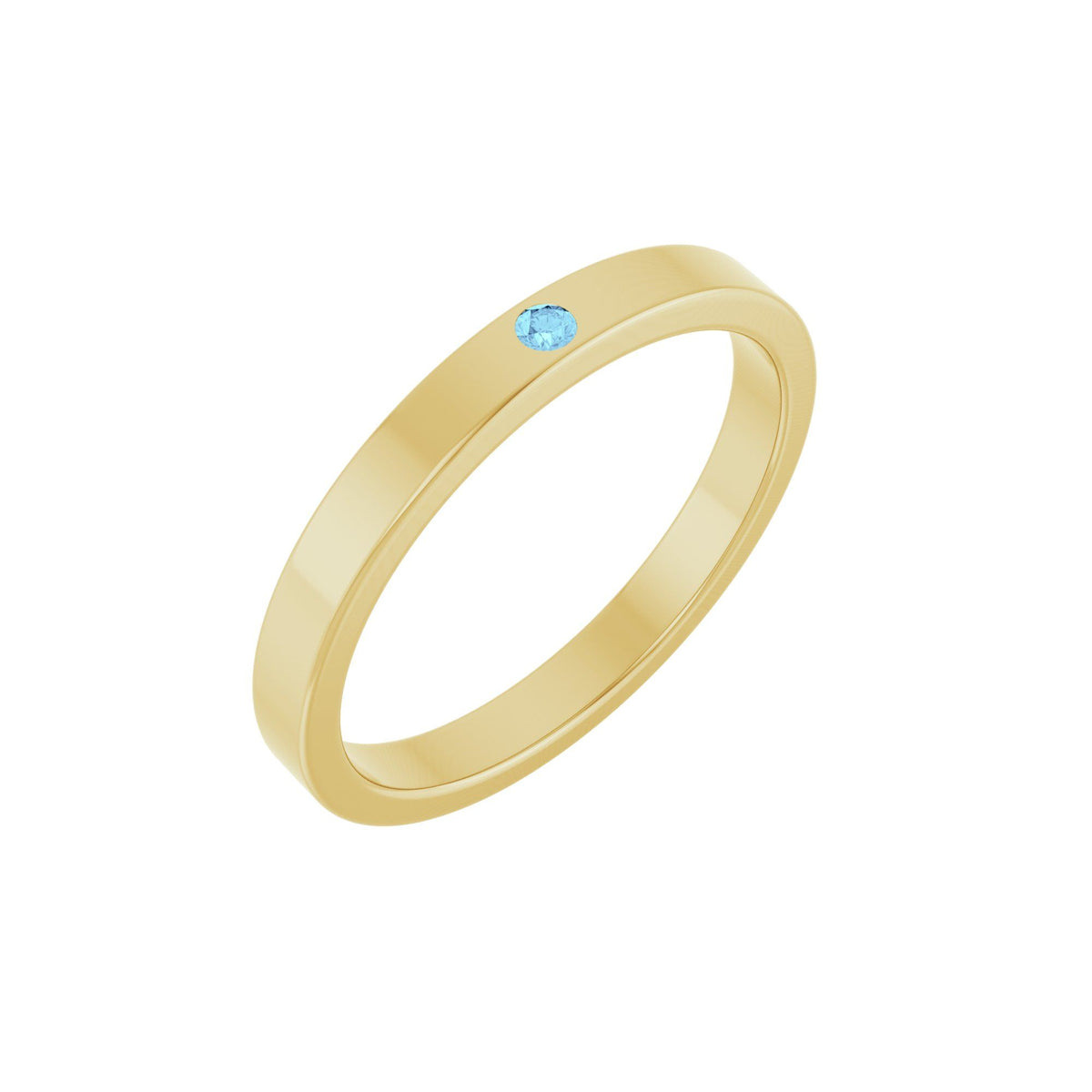 Natural Aquamarine Family Stackable Ring