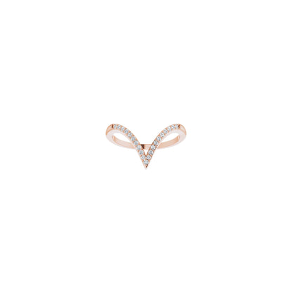 1/6 CTW Natural Diamond V Ring