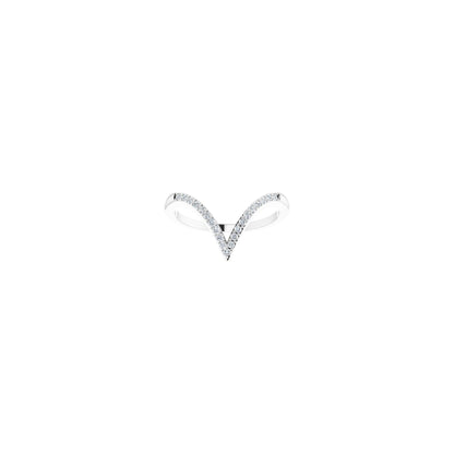 1/6 CTW Natural Diamond V Ring