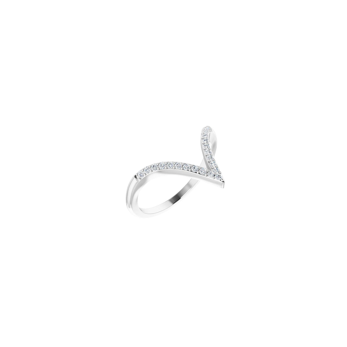 1/6 CTW Natural Diamond V Ring