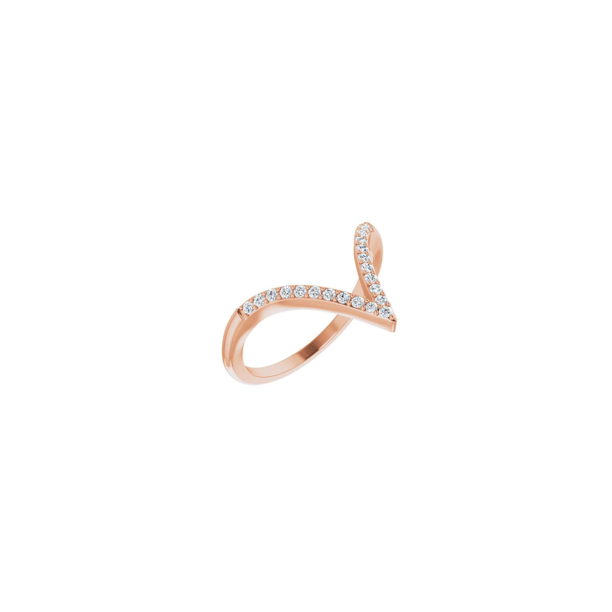 1/6 CTW Natural Diamond V Ring