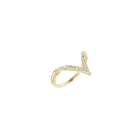 1/6 CTW Natural Diamond V Ring