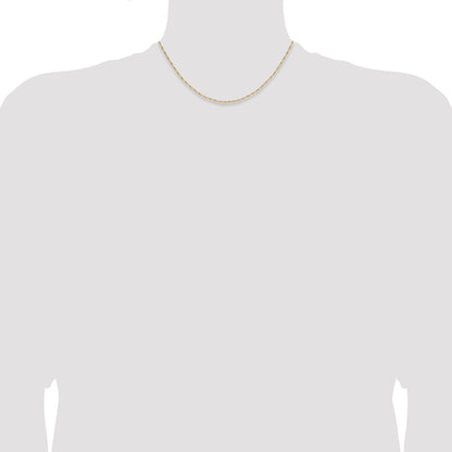 1.4mm D/C Open Long Link Cable Chain - Yellow Gold