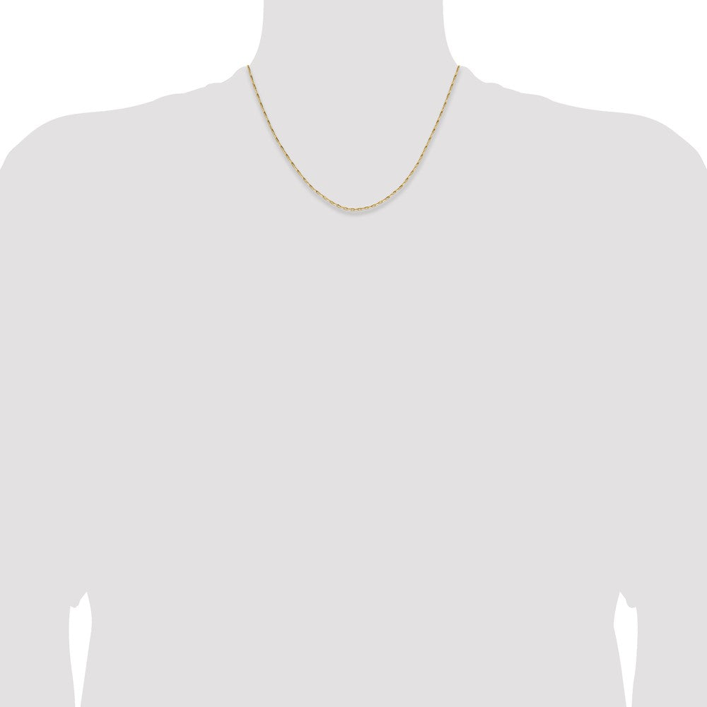 1.4mm D/C Open Long Link Cable Chain - Yellow Gold