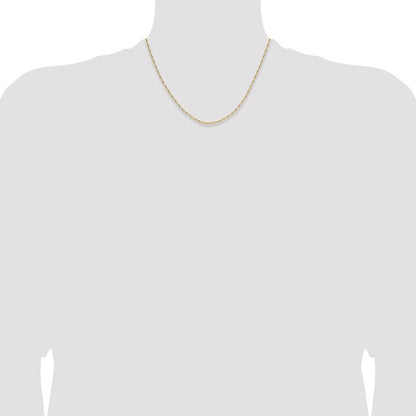 1.4mm D/C Open Long Link Cable Chain - Yellow Gold