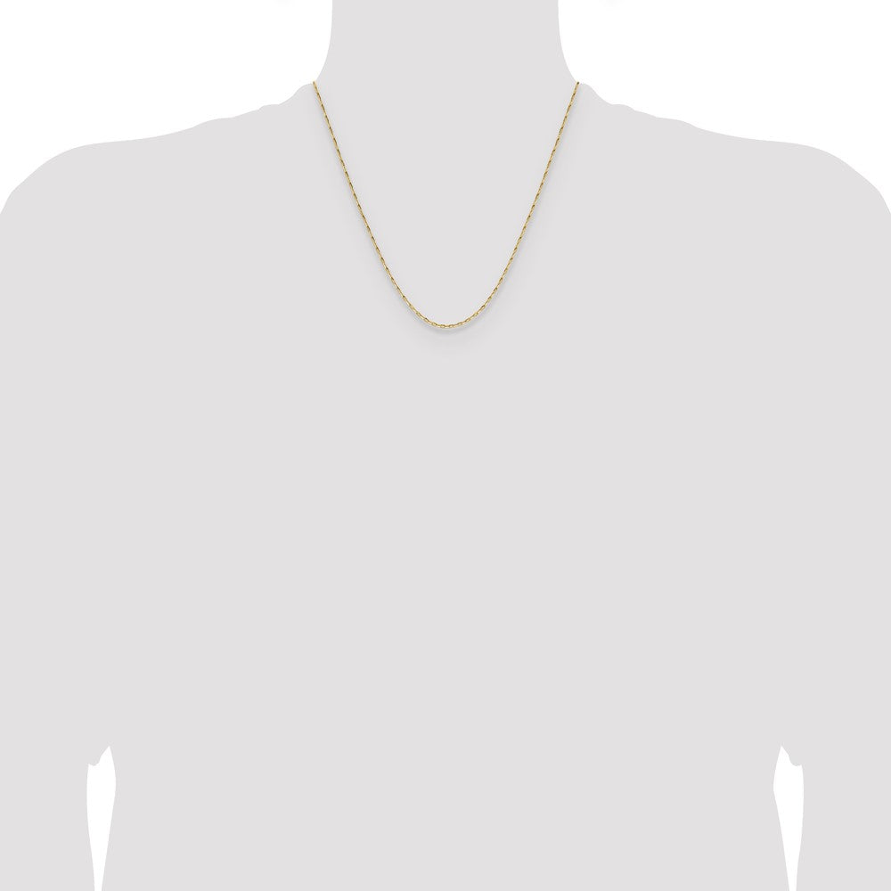 1.4mm D/C Open Long Link Cable Chain - Yellow Gold