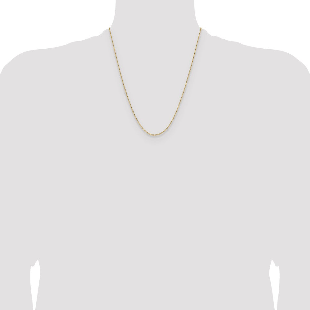 1.4mm D/C Open Long Link Cable Chain - Yellow Gold