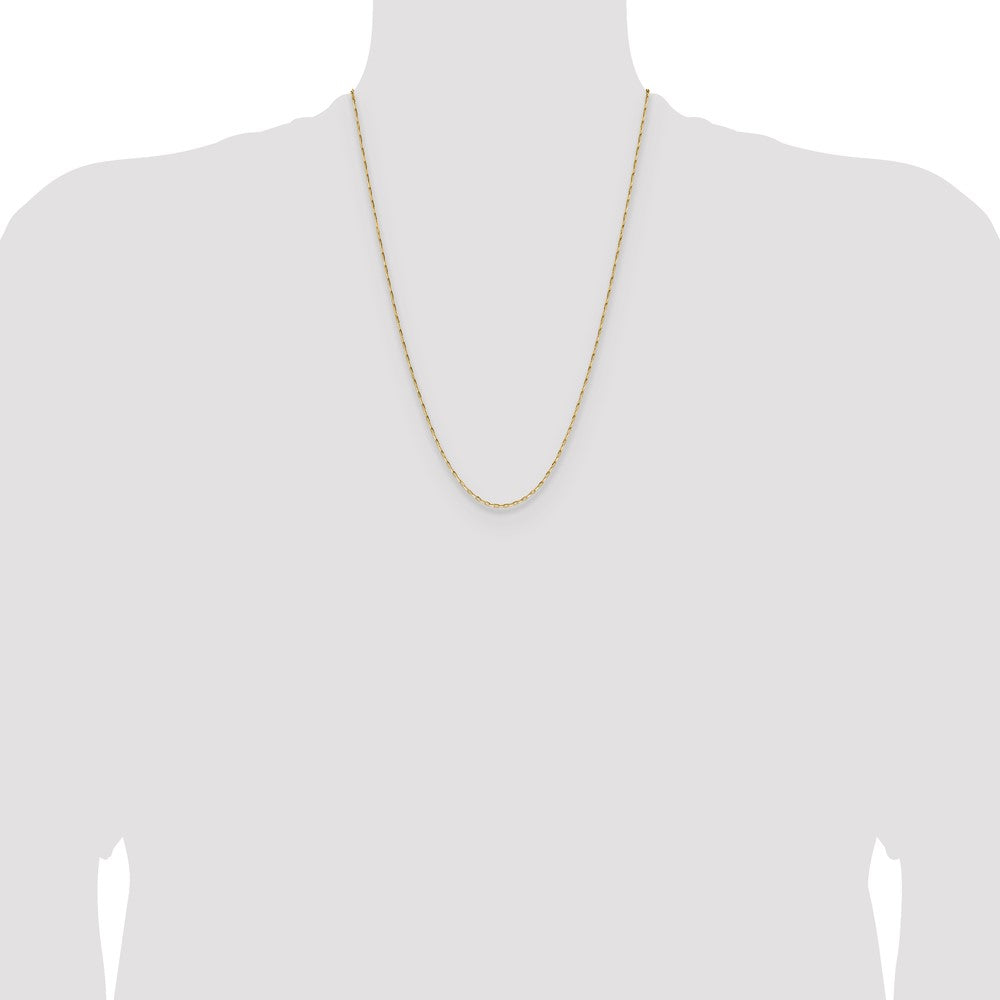1.4mm D/C Open Long Link Cable Chain - Yellow Gold