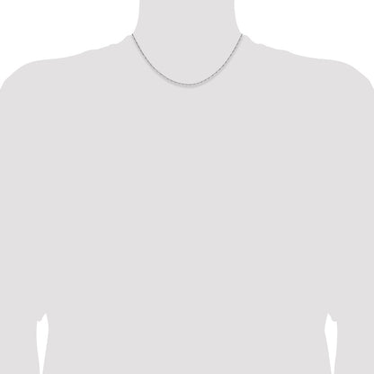 1.4mm D/C Open Long Link Cable Chain - White Gold