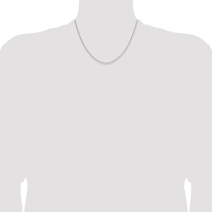 1.4mm D/C Open Long Link Cable Chain - White Gold